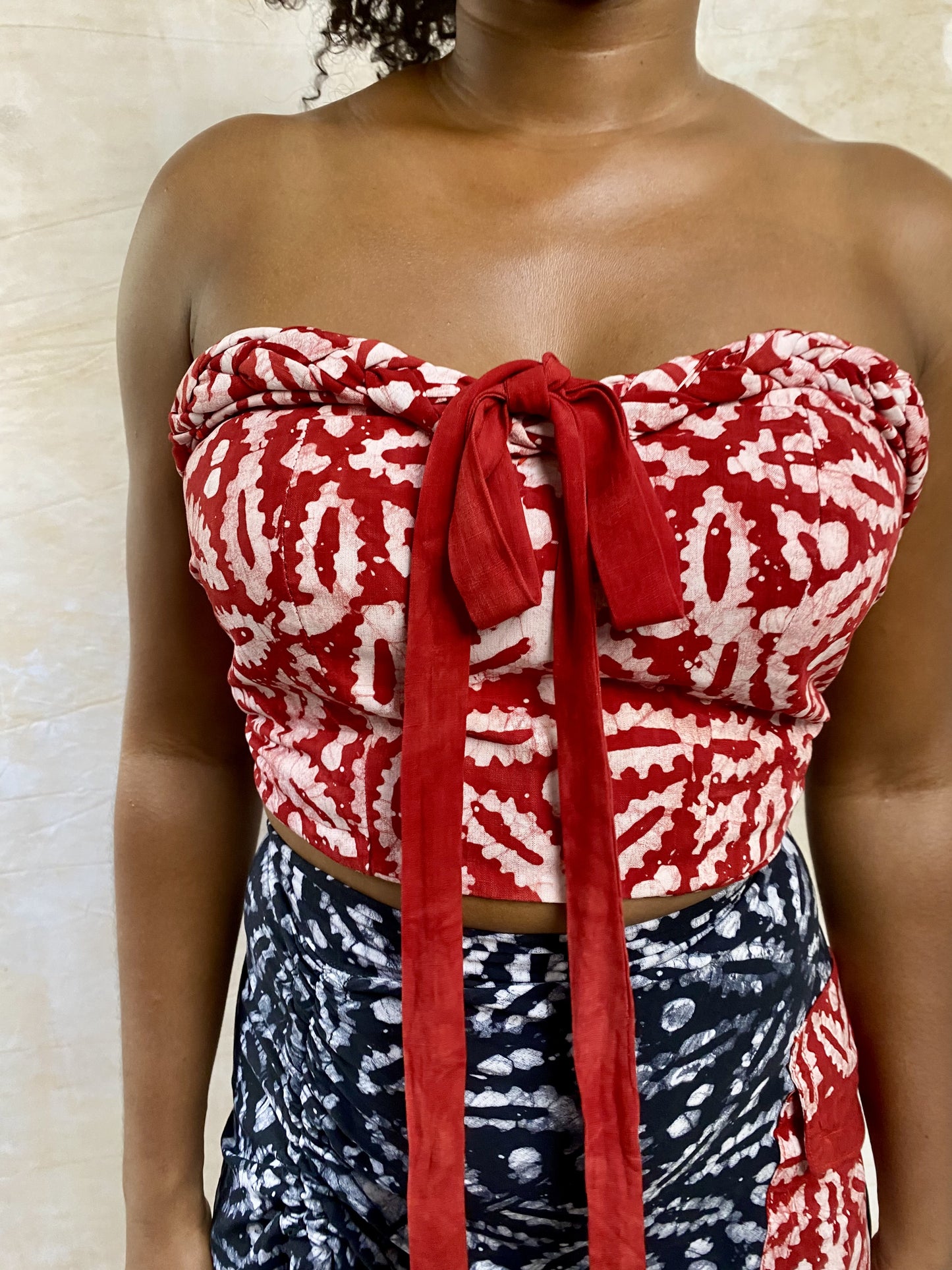 Ifunanya in Red & Black Adire