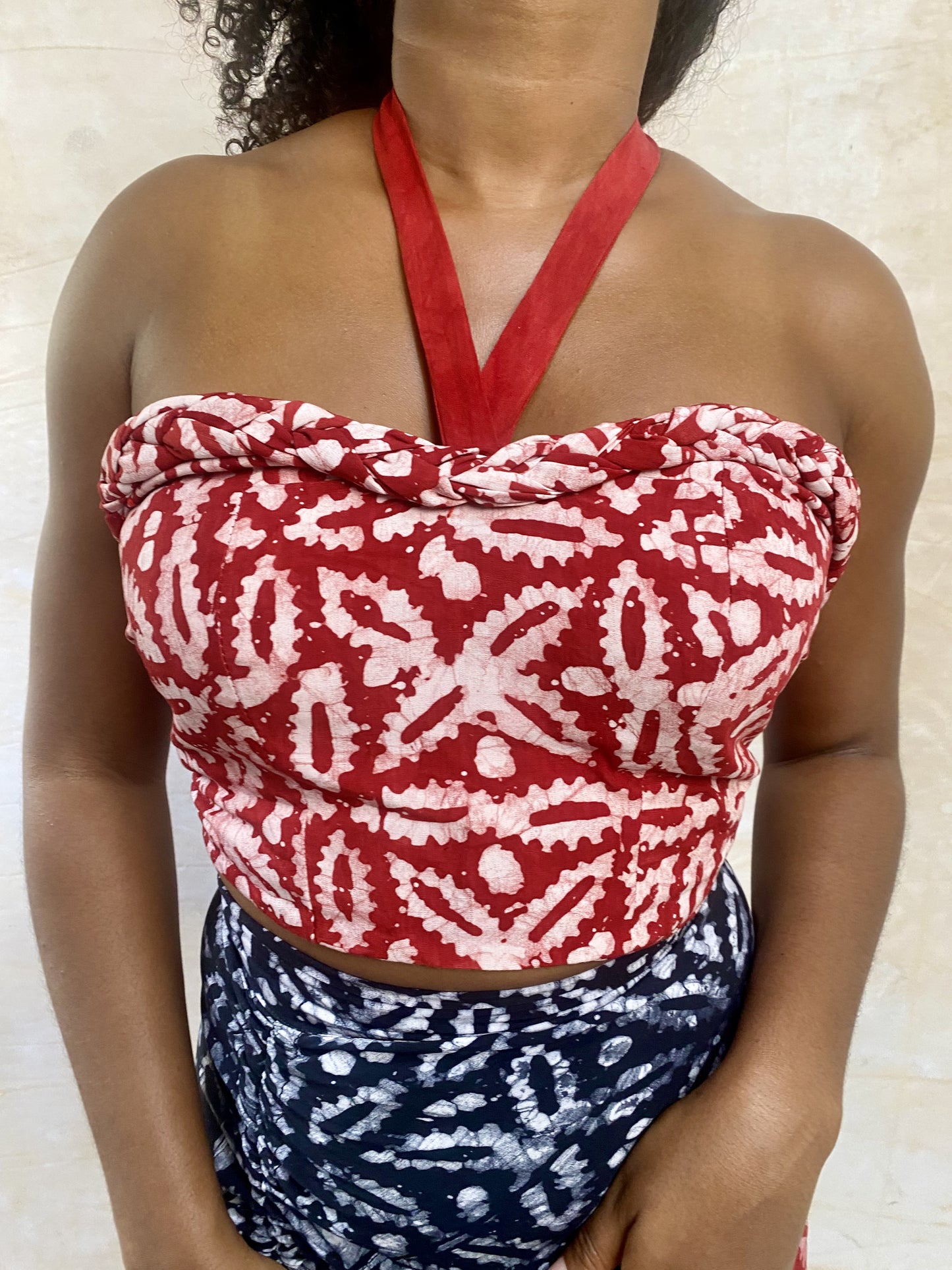 Ifunanya in Red & Black Adire